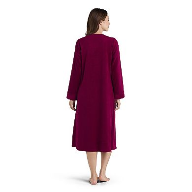 Women's Miss Elaine Essentials Micro Fleece Long Zip Robe