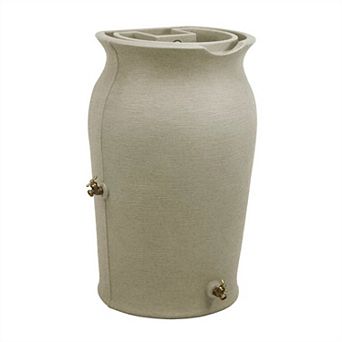 50-gallon Plastic Urn Rain Barrel With Planter Top