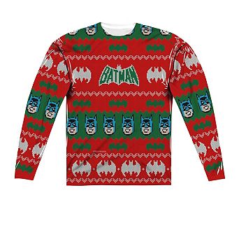 Batman Bat Sweater Long Sleeve Adult Poly Crew T-shirt
