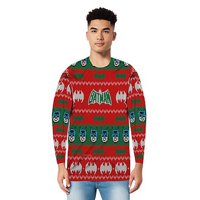 Batman Bat Sweater Long Sleeve Adult Poly Crew T-shirt