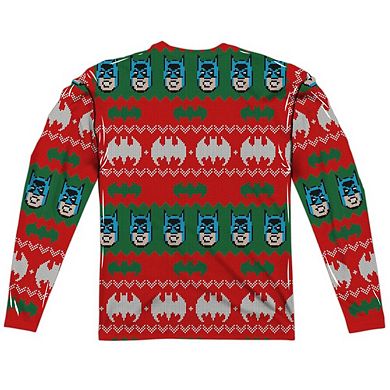 Batman Bat Sweater Long Sleeve Adult Poly Crew T-shirt
