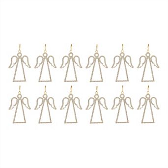 Jeweled Angel Outline Ornament (Set Of 12)