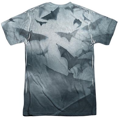 Batman Bats Logo Short Sleeve Adult 100% Poly Crew T-shirt