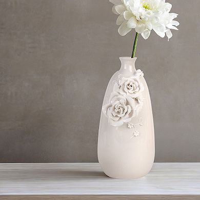 Home Essentials Appliqued Rose Vase Table D??cor