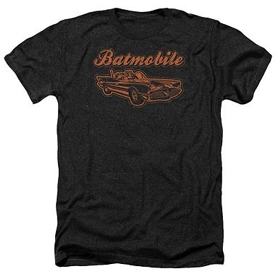 Batman Batmobile Adult Heather T-shirt