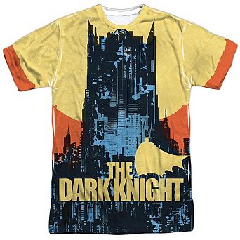 Batman Bat Building Short Sleeve Adult Poly Crew T-shirt