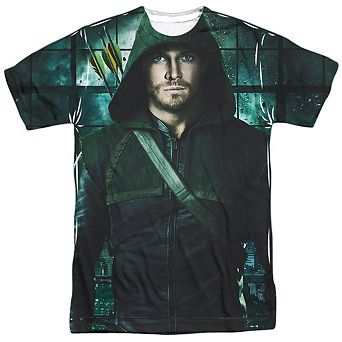 Arrow Two Sides Short Sleeve Adult Poly Crew T-shirt