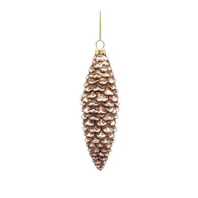 Bronze Frosted Pinecone Drop Ornament (Set Of 12)