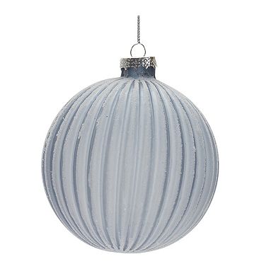 Frosted Blue Glass Ball Ornament (set Of 6)