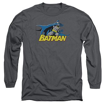 Batman 8 Bit Cape Long Sleeve Adult T-shirt