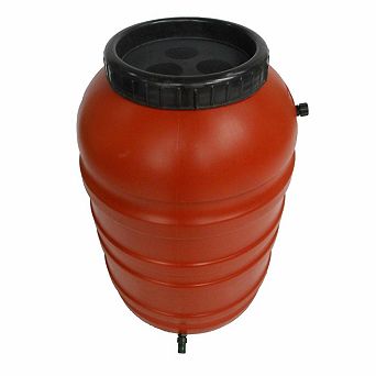 Terra Cotta Red Hdpe Plastic 55-gallon Rain Barrel With Spigot