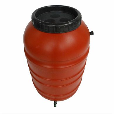 Terra Cotta Red Hdpe Plastic 55-gallon Rain Barrel With Spigot