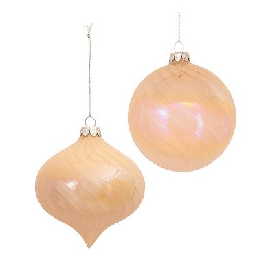 Irredescent Glass Ornament (set Of 6)