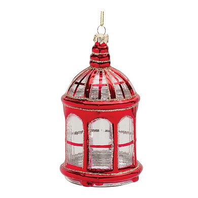 Glittered Glass Lantern Ornament (Set Of 6)