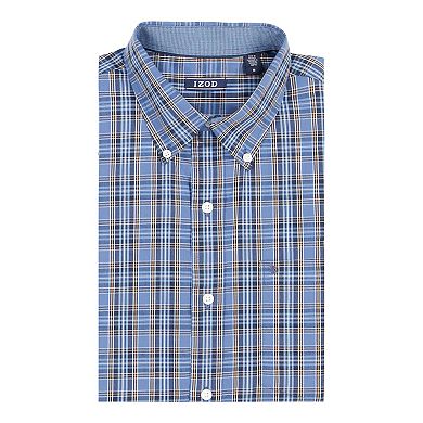 Big & Tall IZOD Performance Long Sleeve Plaid Button Down Shirt