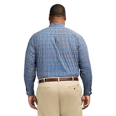 Big & Tall IZOD Performance Long Sleeve Plaid Button Down Shirt