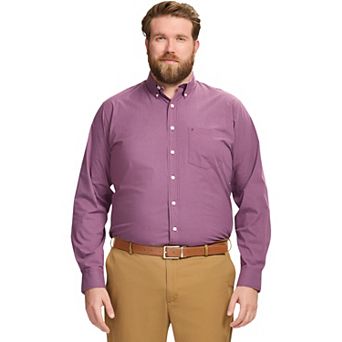 Big & Tall IZOD Performance Long Sleeve Plaid Button Down Shirt