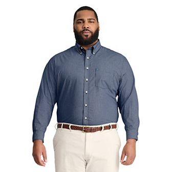 Big & Tall IZOD Performance Long Sleeve Plaid Button Down Shirt