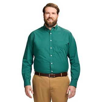 Big & Tall IZOD Performance Long Sleeve Plaid Button Down Shirt