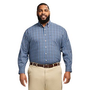 Big & Tall IZOD Performance Long Sleeve Plaid Button Down Shirt