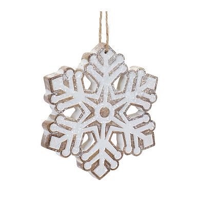 Glittered Snowflake Ornament (Set Of 3)