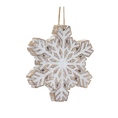 Glittered Snowflake Ornament (Set Of 3)