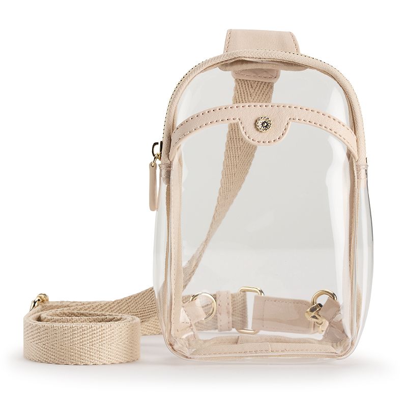 LC Lauren Conrad May Transparent Sling Crossbody Bag, Clear