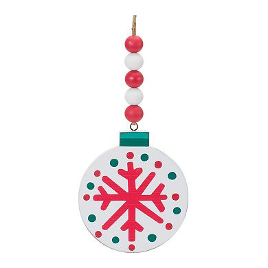 Wood Beaded Snowflake Ornament (set Of 12)
