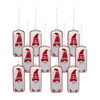 Glass Snowflake Gnome Tree Ornament (set Of 12)