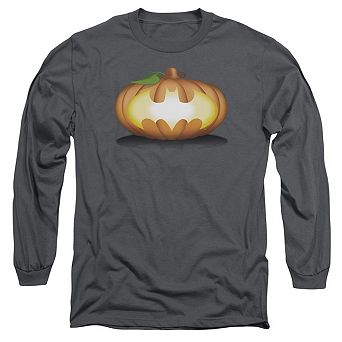 Batman Bat Pumpkin Logo Long Sleeve Adult T-shirt