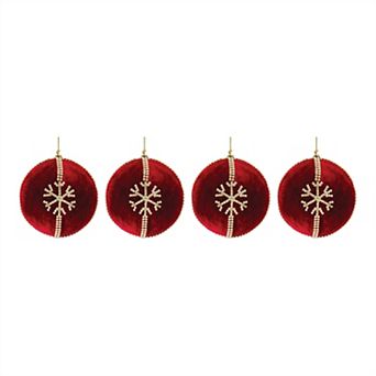 Jeweled Snowflake Ball Ornament (set Of 4)