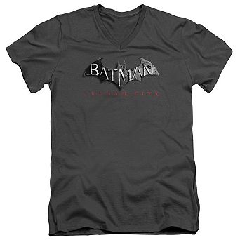 Batman Arkham City Logo Short Sleeve Adult V Neck T-shirt
