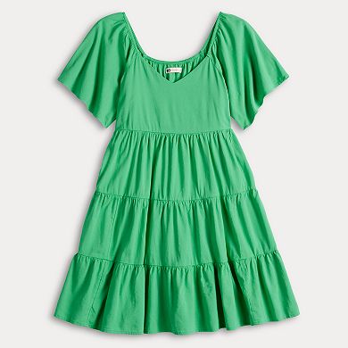 Juniors' SO® Flutter Sleeve Tiered Mini Dress