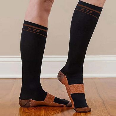 Unisex Copper-infused Knee High-energy Compression Socks - 6 Pair