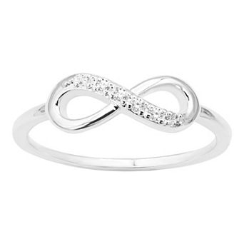 City Luxe Silver Tone Cubic Zirconia Pave Infinity Ring
