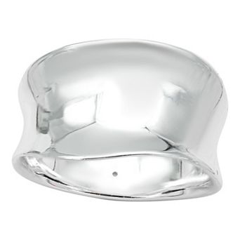 City Luxe Silver Tone Wide Wavy Ring