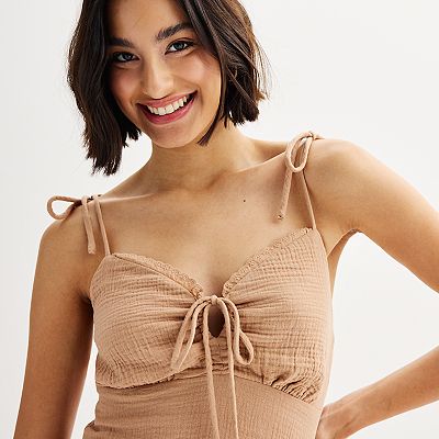 Juniors Love Fire Tie Front Romper