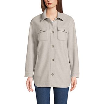 Women's Lands' End Fleece Luxe Button-Up Shacket