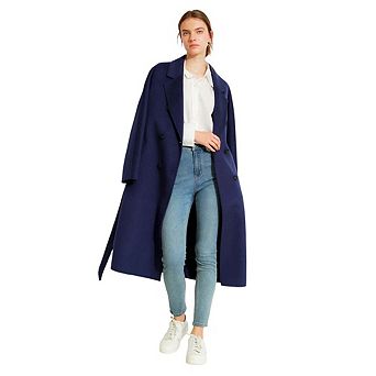 Boss Girl Double Breasted Lined Wool Coat