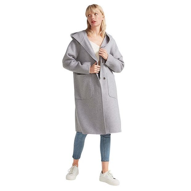 Walk this way store wool blend hooded coat