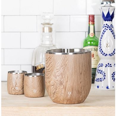 Premium Insulated Stainless Steel Ice Bucket And Rocks Glass Set