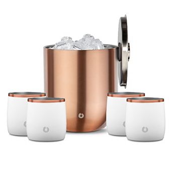 Premium Insulated Stainless Steel Ice Bucket And Rocks Glass Set