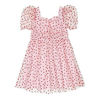Girls 4-16 Three Pink Hearts Mesh Heart Dress