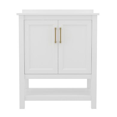 Merrick Lane Vigo Bathroom Vanity with Undermount Sink and Open Storage Shelf