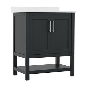 Merrick Lane Bathroom Vanity with Undermount Sink and Open Storage Shelf
