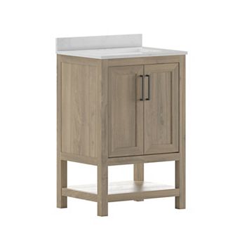 Merrick Lane Bathroom Vanity with Undermount Sink and Open Storage Shelf
