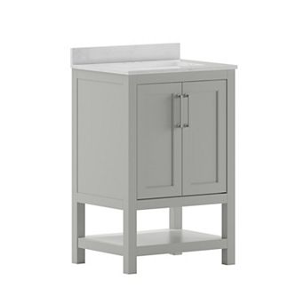 Merrick Lane Bathroom Vanity with Undermount Sink and Open Storage Shelf