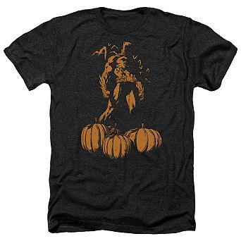 Batman A Bat Among Pumpkins Adult Heather T-shirt