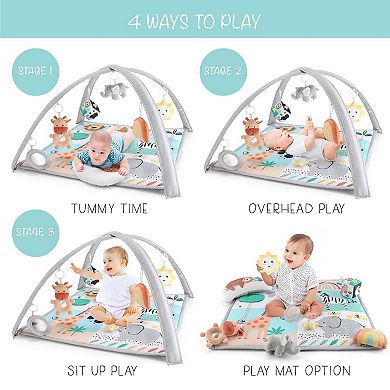 The Peanutshell 7 In 1 Baby Play Gym And Tummy Time Mat, Safari 123