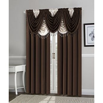 Kate Aurora Lux Living Complete 9 pc Semi Sheer Rod Pocket Window Curtain and Valance Set